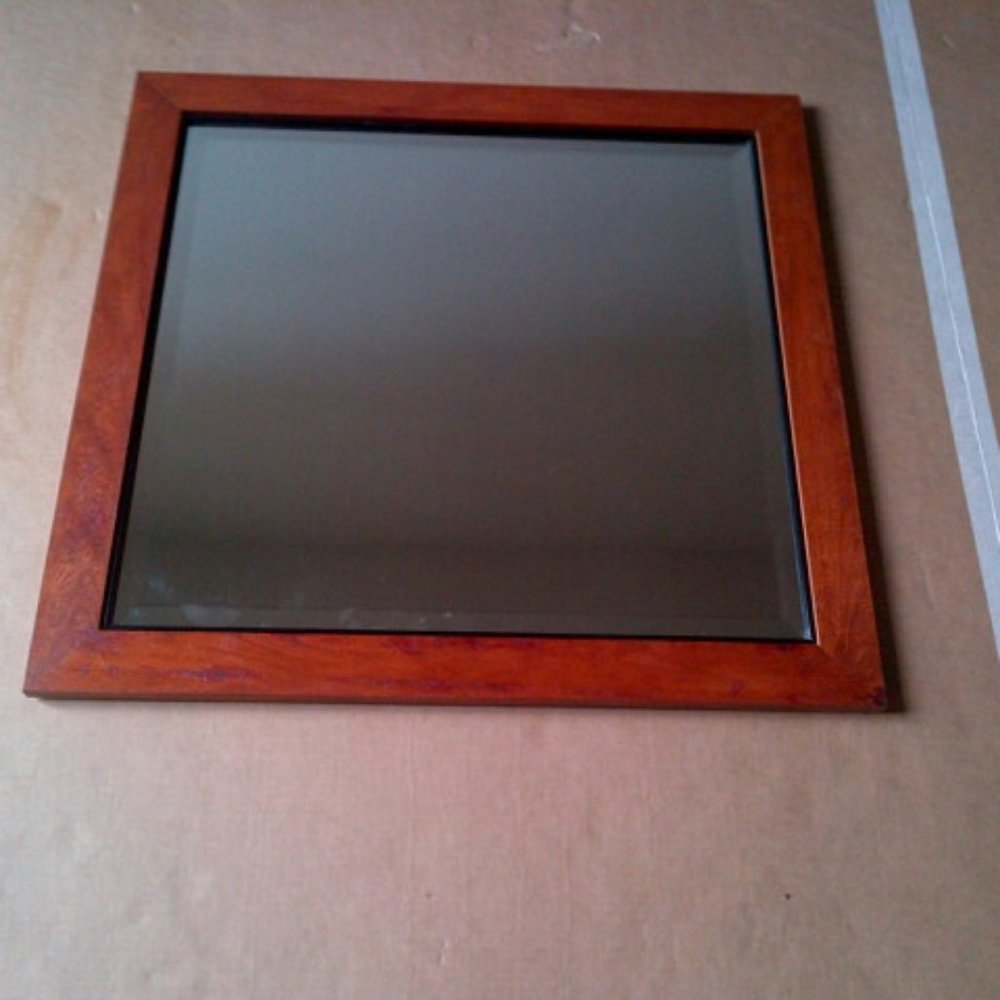CUSTOM, SOLID CHERRY BIEDERMEIER BEVEL EDGE MIRROR